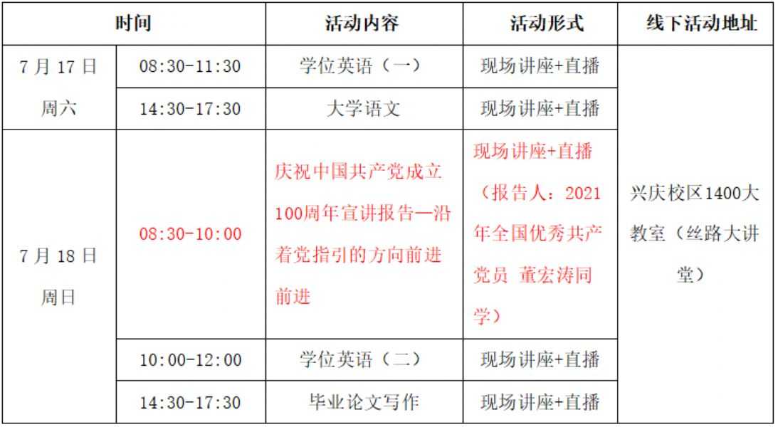 西安交通大学现代远程教育2021年夏季学习沙龙活动补充通知