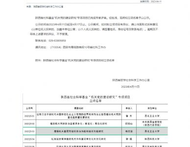 喜报：继续教育学院荣获陕西省社科基金项目立项